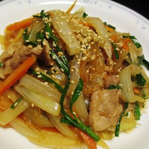 ご飯がすすむ☆豚肉と緑豆春雨でチャプチェ♪